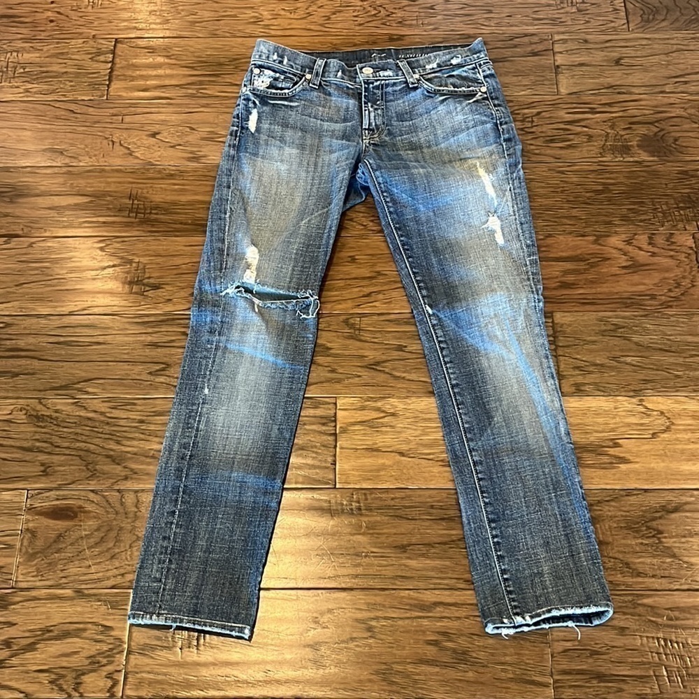 7 For All Mankind Roxanne Mid Rise Straight Leg Size 27
